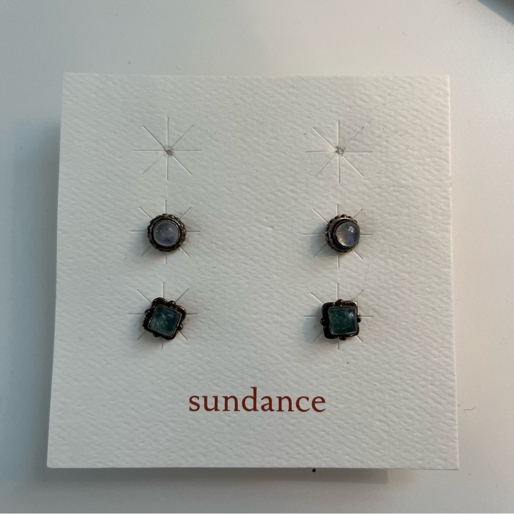 Sundance Silver and Green Gemstone Earrings